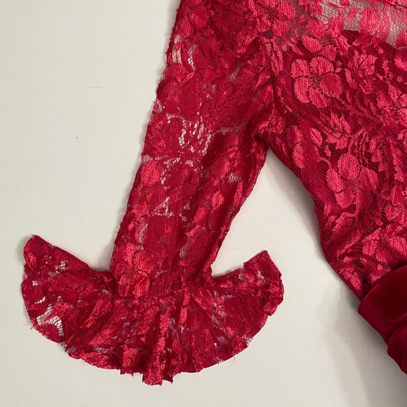 J.C. Penney Vintage 80s Pink Lace Satin Party Prom Dress size 11/12 - Picture 16 of 16